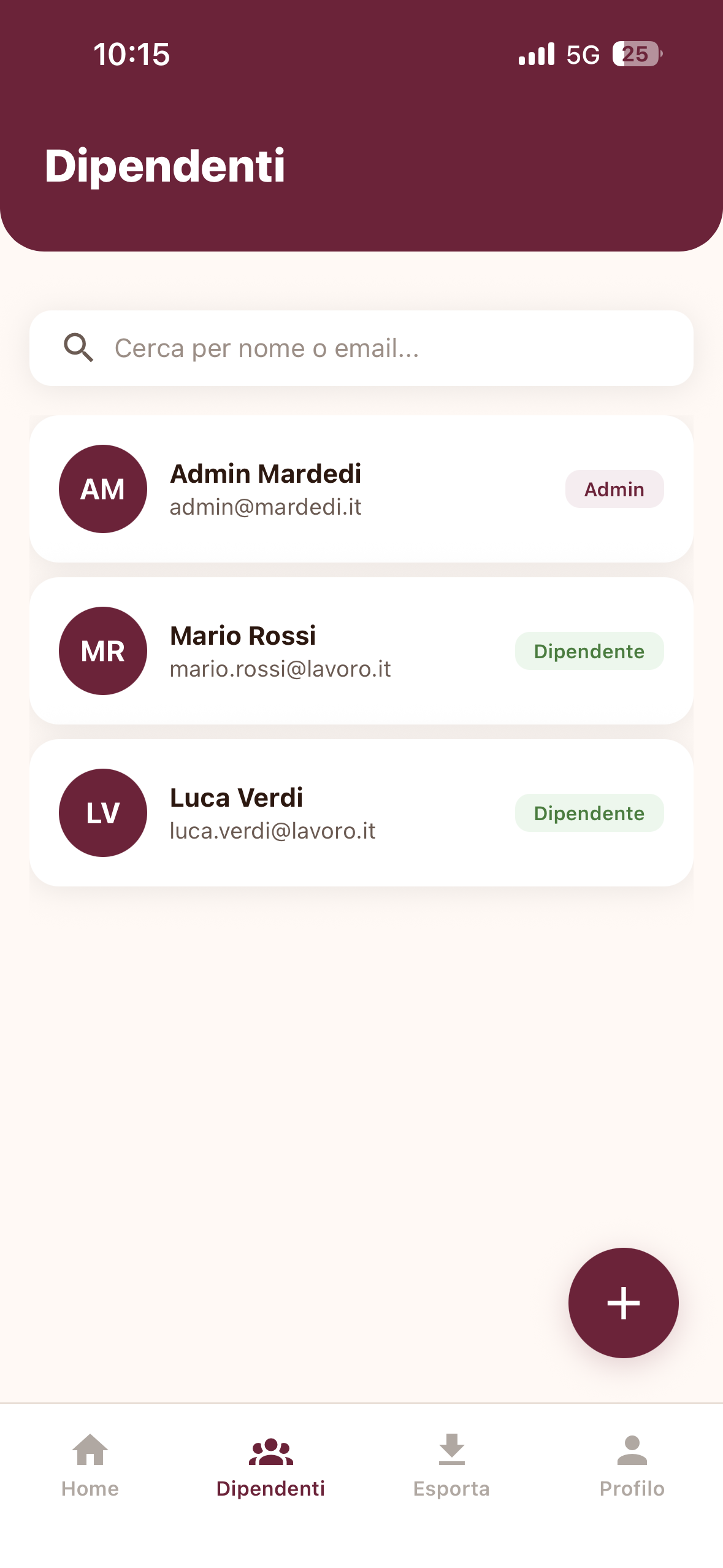 Lista Dipendenti