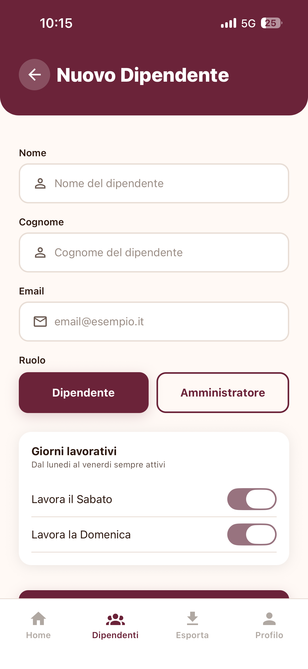 Nuovo Dipendente