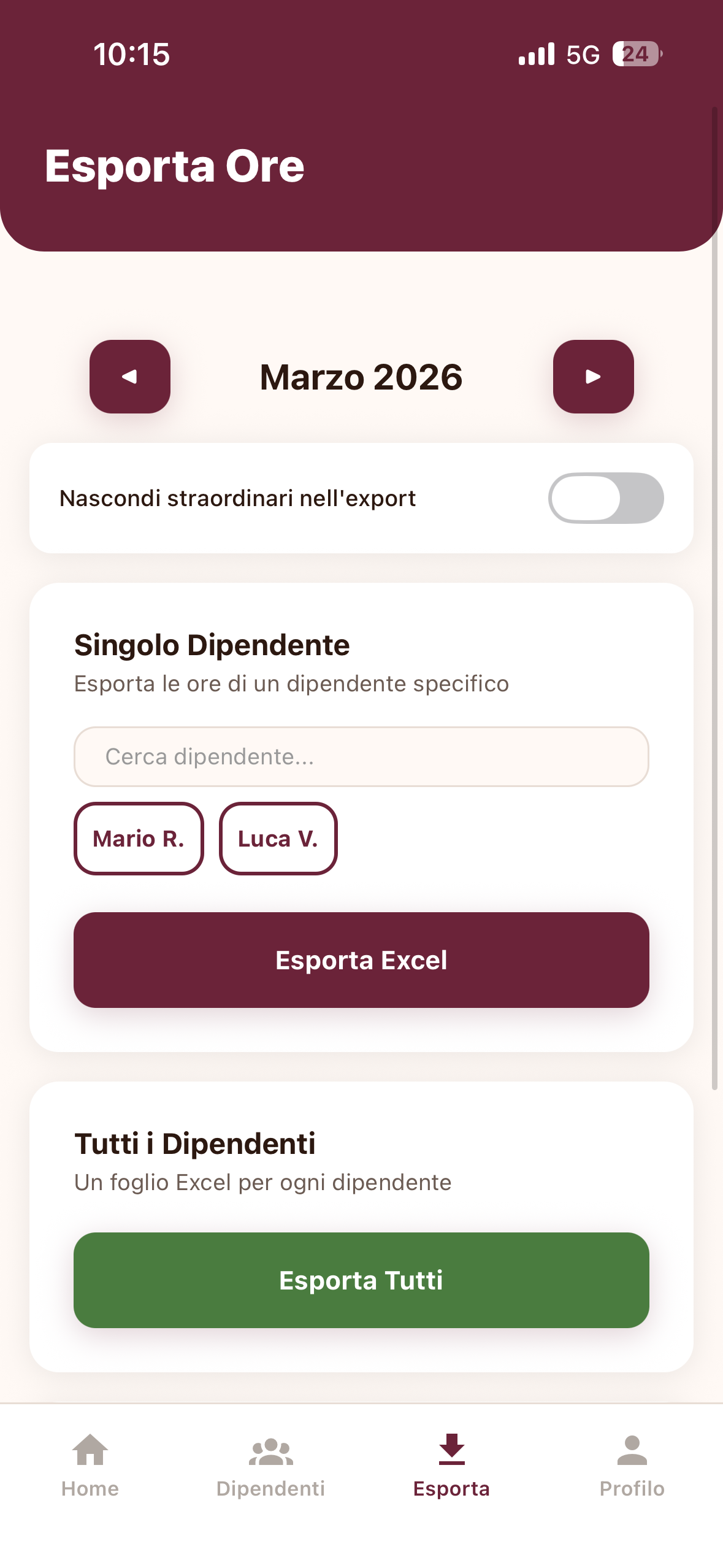 Esporta Ore