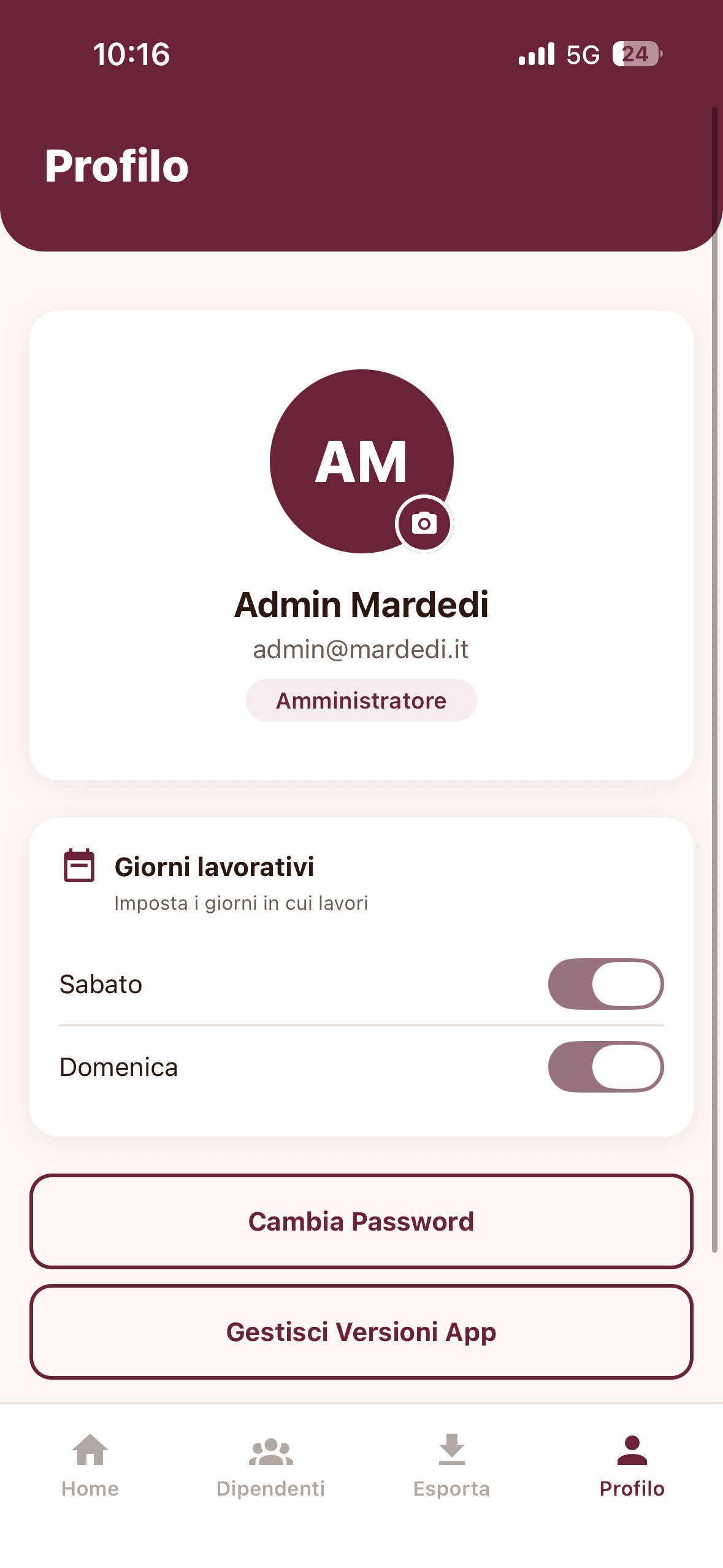 Profilo Admin